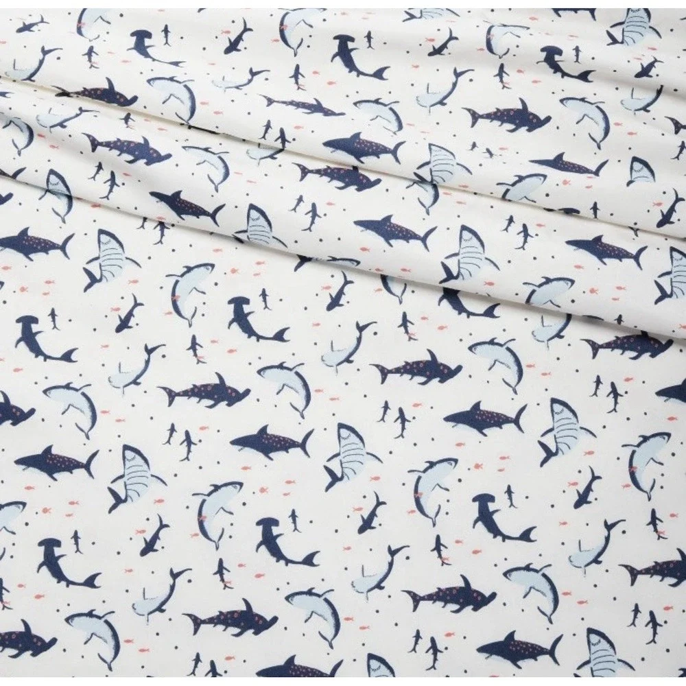 Queen Shark Microfiber Kids' Sheet Set - Pillow-fort: Ocean Theme, 4-Piece